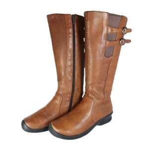 Keen Women's Bern Baby Bern US8 Brown Leather Side Zip Tall Riding Boots
